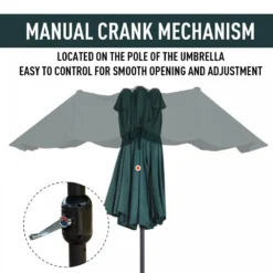 Oasis 4.6 M Double-Sided Umbrella Parasol - Green -Günstiges Grün Ecke Geschäft 1624026299 13980900 228b360a 6bbe 480f bcdc ee95632165e8