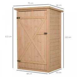 Outsunny 1.8 X 2.4ft Small Fir Wood Garden Storage Shed With Shelves -Günstiges Grün Ecke Geschäft 1624028302 01257800