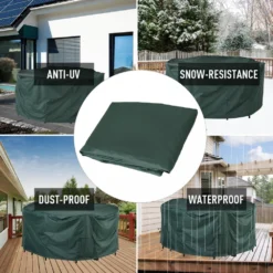 Outsunny PVC Coated Round Furniture Cover- Green -Günstiges Grün Ecke Geschäft 1624028524 99444100