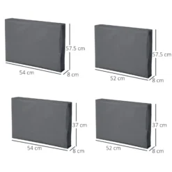 Outsunny Seat Cushion Cover Replacement Set - Grey -Günstiges Grün Ecke Geschäft 1624028620 99725800
