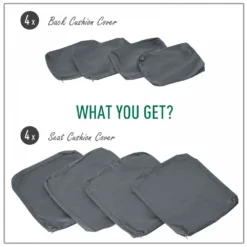 Outsunny Seat Cushion Cover Replacement Set - Grey -Günstiges Grün Ecke Geschäft 1624028639 41541300