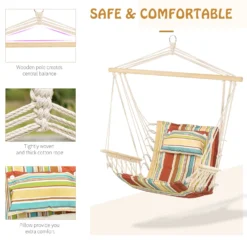Outsunny Hanging Rope Frame Hammock Chair - Stripe -Günstiges Grün Ecke Geschäft 1624028972 41264800 915de68c 515d 4106 bea2 aa71e06a5d4c