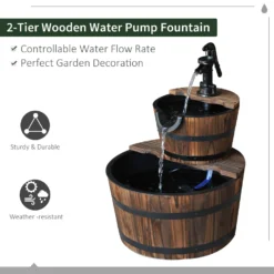 Outsunny 2 Tier Wooden Water Pump Fountain -Günstiges Grün Ecke Geschäft 1624029519 73431800 a6fff02c 7259 428f 8ed5 5432b78140b0