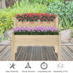 Outsunny 2-Piece Solid Fir Wood Plant Raised Bed -Günstiges Grün Ecke Geschäft 1624029661 33286000 594133c8 c40b 4e4f 9053 b46b7adb6fbb