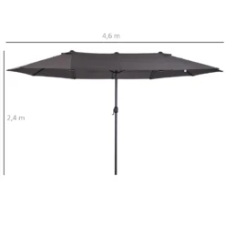 Outsunny 4.6m Garden Parasol Double-Sided Sun Umbrella Patio Market Shelter Canopy Shade Outdoor Grey -Günstiges Grün Ecke Geschäft 1624029829 91933400 d19d22b0 0cf9 4560 98c6 d9d45d24fae5