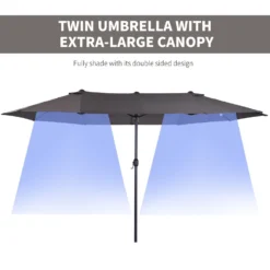 Outsunny 4.6m Garden Parasol Double-Sided Sun Umbrella Patio Market Shelter Canopy Shade Outdoor Grey -Günstiges Grün Ecke Geschäft 1624029833 11830200 31720792 64cb 4acd 81a6 38cfe21fce96