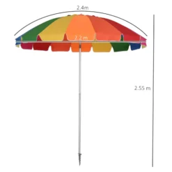Outsunny Beach Umbrella Parasol 2.4 M Multicolour -Günstiges Grün Ecke Geschäft 1624030454 94689500