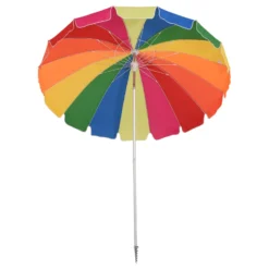 Outsunny Beach Umbrella Parasol 2.4 M Multicolour