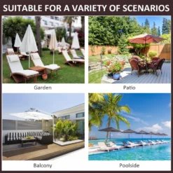 Oasis 3 M X 3 M Double Tier Wooden Umbrella Parasol - Dark Grey -Günstiges Grün Ecke Geschäft 1624030641 75974100