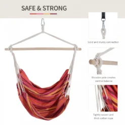 Outsunny Hanging Cotton Hammock Swing Chair - Multi Colour -Günstiges Grün Ecke Geschäft 1624031221 43484400