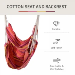 Outsunny Hanging Cotton Hammock Swing Chair - Multi Colour -Günstiges Grün Ecke Geschäft 1624031223 56309000