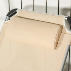 Outsunny Folding Reclining Sun Lounger With Pillow - Khaki -Günstiges Grün Ecke Geschäft 1624031269 20549300 e2a4b6f9 466f 49f9 8b07 4b367b9d5f63