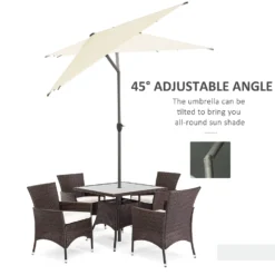 Oasis 3 X 2 M Ajustable Title Crank Garden Parasol - Beige -Günstiges Grün Ecke Geschäft 1624031325 92068000
