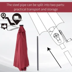 Oasis Garden Umbrella Parasol With LED Solar Lights - Wine Red -Günstiges Grün Ecke Geschäft 1624031394 85141900 1ac7e87e 776c 4216 98a2 e0b93adc7c90