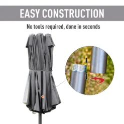 Outsunny 4.6M Sun Umbrella Canopy Double-sided Crank Sun Shade W/ Cross Base Grey -Günstiges Grün Ecke Geschäft 1624031493 11717200 aa1afc45 79df 4fff a288 4d162e4b98a4