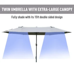 Outsunny 4.6M Sun Umbrella Canopy Double-sided Crank Sun Shade W/ Cross Base Grey -Günstiges Grün Ecke Geschäft 1624031496 34318000 26df9f78 49df 4ecd 8d28 82adc434e9ec