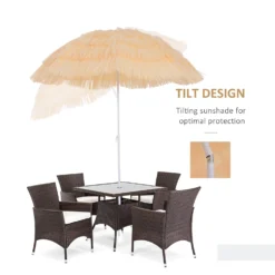 Oasis Hawaiian Style Garden Umbrella Parasol With Tilt - Yellow -Günstiges Grün Ecke Geschäft 1624031624 07371300 562643c8 82cd 435d 8e39 641ca58551a3