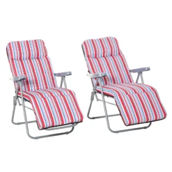 Outsunny Lounger Set - Red/White