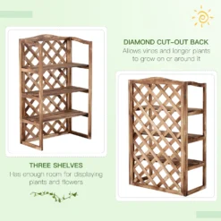 3 Tier Wooden Flower Stand -Günstiges Grün Ecke Geschäft 1624032068 03365700