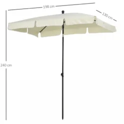 Oasis Rectangular Patio Umbrella Parasol With Tilt - Cream -Günstiges Grün Ecke Geschäft 1624274921 90787000