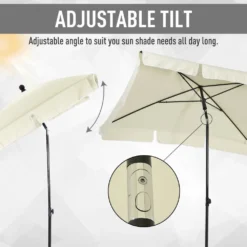 Oasis Rectangular Patio Umbrella Parasol With Tilt - Cream -Günstiges Grün Ecke Geschäft 1624274935 73050000