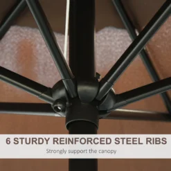 Outsunny Adjustable Tilt Crank Garden Parasol 2.7 M - Coffee -Günstiges Grün Ecke Geschäft 1624275028 57137300