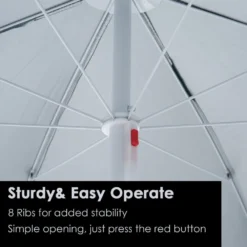 Oasis 2.2 M Outdoor Fishing Parasol Umbrella With Side Panel - Dark Green -Günstiges Grün Ecke Geschäft 1624275238 88192600