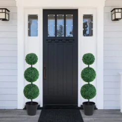 Outsunny Set Of 2 Artificial Topiary Trees, With Pot -Günstiges Grün Ecke Geschäft 1624275586 10750100