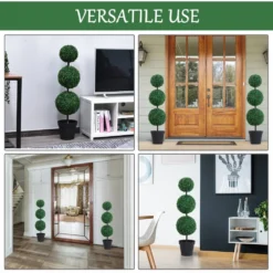 Outsunny Set Of 2 Artificial Topiary Trees, With Pot -Günstiges Grün Ecke Geschäft 1624275589 41837900