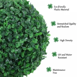 Outsunny Set Of 2 Artificial Topiary Trees, With Pot -Günstiges Grün Ecke Geschäft 1624275593 39830200