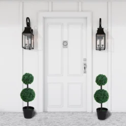 Outsunny Set Of 2 Artificial Boxwood Plant Tree's With Pot - Green -Günstiges Grün Ecke Geschäft 1624275721 52802200