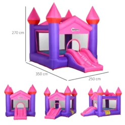 Outsunny Kids Bounce Castle House Inflatable Trampoline Slide 2 In 1 With Inflator For Kids Age 3-12 -Günstiges Grün Ecke Geschäft 1645286788 99222900