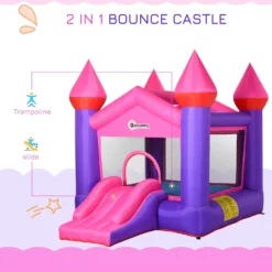 Outsunny Kids Bounce Castle House Inflatable Trampoline Slide 2 In 1 With Inflator For Kids Age 3-12 -Günstiges Grün Ecke Geschäft 1645286792 34386700
