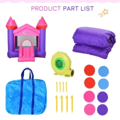 Outsunny Kids Bounce Castle House Inflatable Trampoline Slide 2 In 1 With Inflator For Kids Age 3-12 -Günstiges Grün Ecke Geschäft 1645286804 61203800