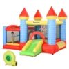 Outsunny Kids Bounce Castle Inflatable Trampoline Slide Pool Basket For Kids Age 3-10, 3 X 2.75 X 2.1m