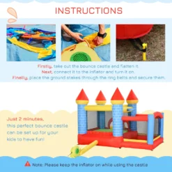 Outsunny Kids Bounce Castle Inflatable Trampoline Slide Pool Basket For Kids Age 3-10, 3 X 2.75 X 2.1m -Günstiges Grün Ecke Geschäft 1645286886 70784700