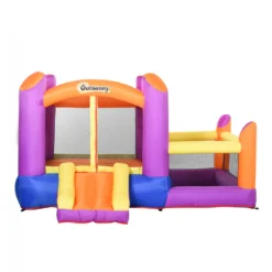 Outsunny Bouncy Castle With Trampoline & Slide 3in1 - Multi Colour -Günstiges Grün Ecke Geschäft 1645286984 57866100