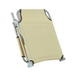 Outsunny Portable Adjustable Lounger,Oxford Cloth-Beige -Günstiges Grün Ecke Geschäft 1645297227 20421700