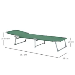 Outsunny Portable Adjustable Lounger,Oxford Cloth-Green -Günstiges Grün Ecke Geschäft 1645297828 79923500