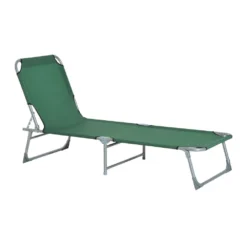Outsunny Portable Adjustable Lounger,Oxford Cloth-Green -Günstiges Grün Ecke Geschäft 1645297831 28884300