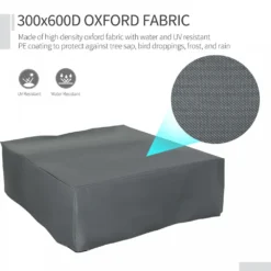 Outsunny Outdoor & Garden Furniture Rectangular Dining Set Cover Water UV Resistant Protection Oxford Fabric - Grey -Günstiges Grün Ecke Geschäft 1645423838 49375500