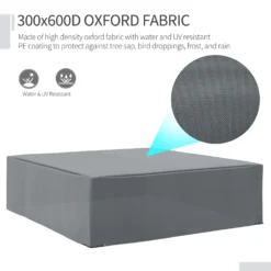 Outsunny Outdoor & Garden Furniture Rectangular Cover Water UV Resistant Protection Oxford Fabric - Grey -Günstiges Grün Ecke Geschäft 1645423954 11658400