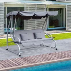 Outsunny Swing Seat 3 Seater - Grey -Günstiges Grün Ecke Geschäft 1996ff1859afe00ce jpg