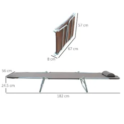 Outsunny Adjustable Sun Bed Lounger - Coffee Brown -Günstiges Grün Ecke Geschäft 1GVa12186a63a9b93 jpg