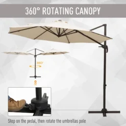 Outsunny Cantilever Parasol 3m - Beige -Günstiges Grün Ecke Geschäft 1dAa091813d5badf2 jpg