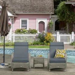 Outsunny Set Of 2 Lounger Cushions - Dark Grey -Günstiges Grün Ecke Geschäft 1zr6ff186cc9c13d1 jpg