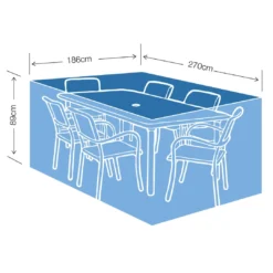 Silver & Stone Outdoor Furniture Cover For 6 Seater Rectangle 270 X 186 X 89cm Green -Günstiges Grün Ecke Geschäft 23972521
