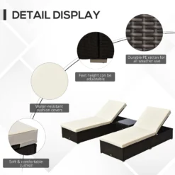 Outsunny Rattan Lounge Set - Natural -Günstiges Grün Ecke Geschäft 2yNa0917eecc2913b