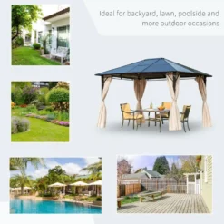 Outsunny Hardtop Gazebo 3.6m X 3m - Brown -Günstiges Grün Ecke Geschäft 2zxd3117e9069b33f jpg