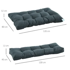 Outsunny Seat Cushion Set - Grey -Günstiges Grün Ecke Geschäft 3 2 5d2441a9 b5a9 4771 9ce7 0e696abc0d96